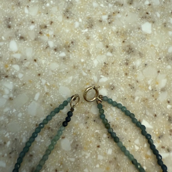 Green Multicolor Faceted Tourmaline Necklace 2 Strand 16” - Picture 7 of 7